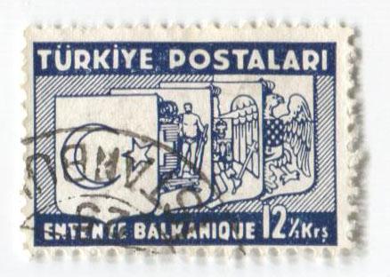 1937.Турция.Балканская антанта.1м.Михель -15е.гаш