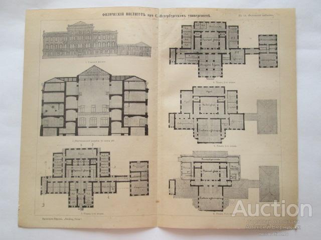 Физический  институт  при  С.Петербургском  университете  литография  1902  года