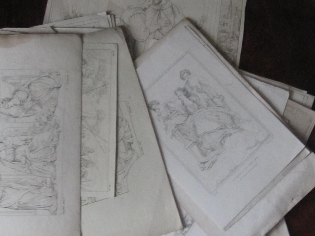 Старинные гравюры коллекция 38 штук Европа 19 век