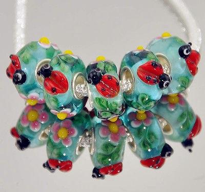 Шармы Бусины Murano Lampwork. 4 штуки одним лотом Шармы