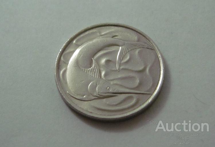 20 центов, Сингапур. 1980 год, в капсуле