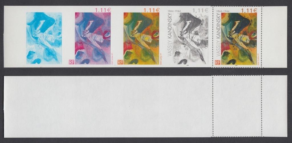 Франция 2003 Живопись, В.Кандинский, редкая буклетная полоска
