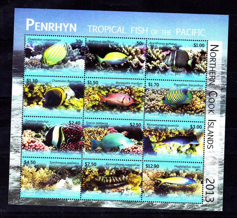 Пенрин 2013 Рыбы, лист из 12 марок