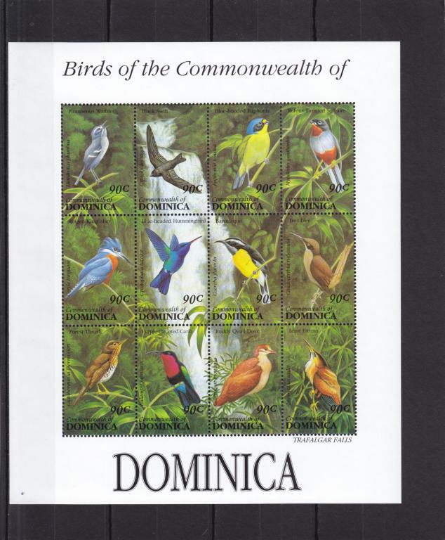 DOMINICA  ДОМИНИКА  Фауна  Птицы   Лист  Сост**