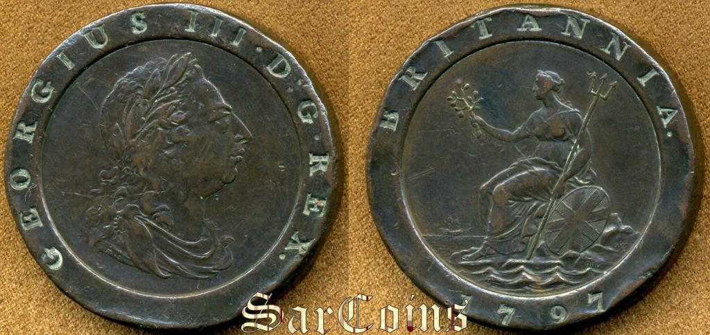 Великобритания Англия 2 пенса 1797 VF