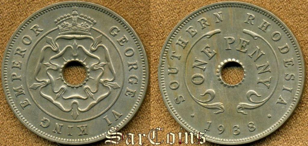 Южная Родезия 1 пенни 1938 XF
