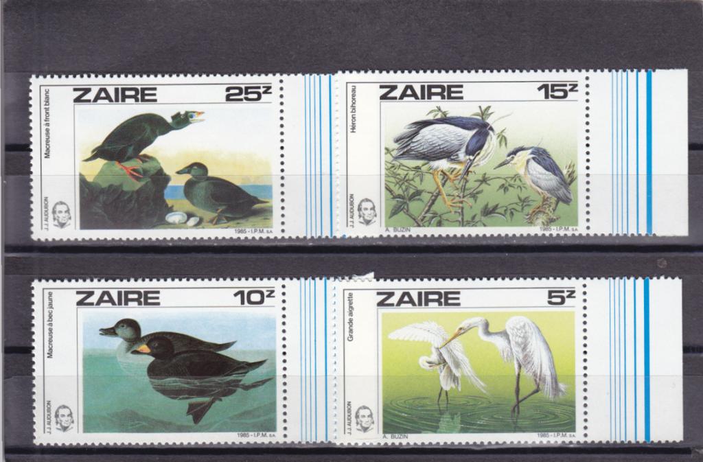ZAIRE  ЗАИР    Фауна  Птицы   Серия    Сост**