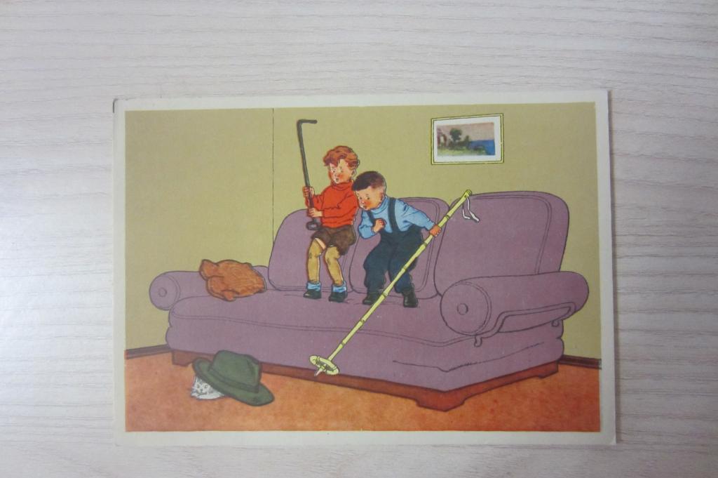 Открытка худ.Вальк "Живая шляпа" 1956 г. /1