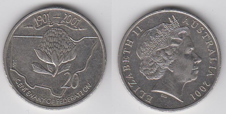 Австралия 20 центов 2001 Новый Южный Уэльс _4