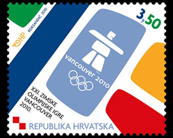 Хорватия 2010 Олимпийские игры Олимпиада ЗОИ Ванкувер Спорт Эмблема 1м**