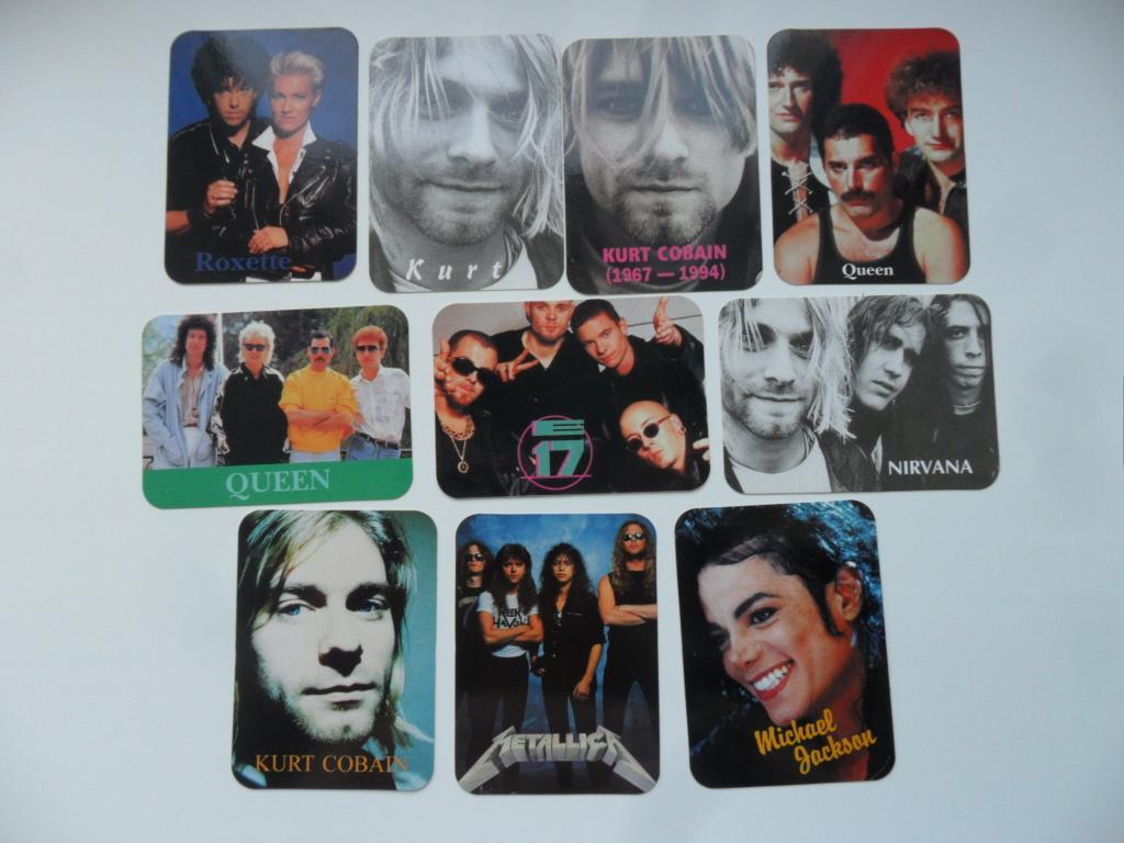 Календари 10 штук, 1998 год, Roxette, Queen, Nirvana, Kurt Cobain, Metallica и другие.