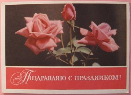 К11-191 ПОЗДРАВЛЯЮ С ПРАЗДНИКОМ! 1967, ЕГОРОВА, РОЗЫ