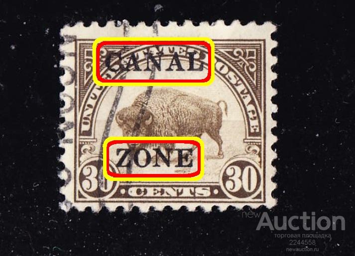 зoнa Пaнaмcкoгo кaнaлa нaдпeчaткa 1924 (CШA) 30с