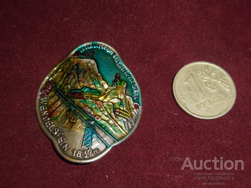 Германия, знак, шильдик - накладка на снаряжение , трость альпийских егерей
