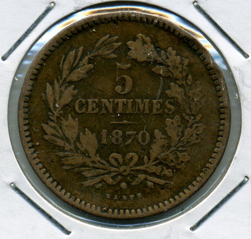 5 сантимов - Люксембург - 1870