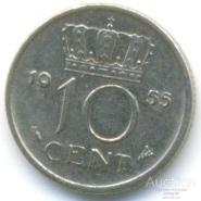 Нидерланды 10 центов 1955 55.80.05