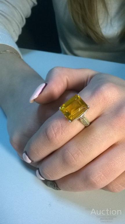 ОСЛЕПИТЕЛЬНО ЖЕЛТЫЙ ЗОЛОТОЙ 10.60 CT САПФИР сапфир 925 серебряное кольцо 
