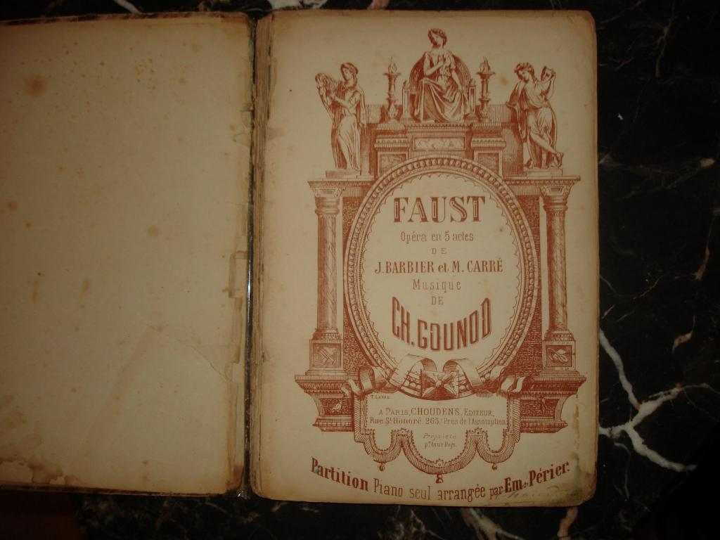 Старинные ноты.ГУНО. ФАУСТ. Клавир оперы,Париж, 1870г. Издательство "Choudens".