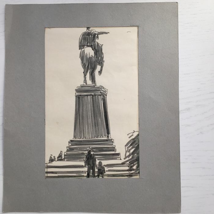 Крапивин Н.Н. (1927-1997)  "Памятник Юрию Долгорукому в Москве"