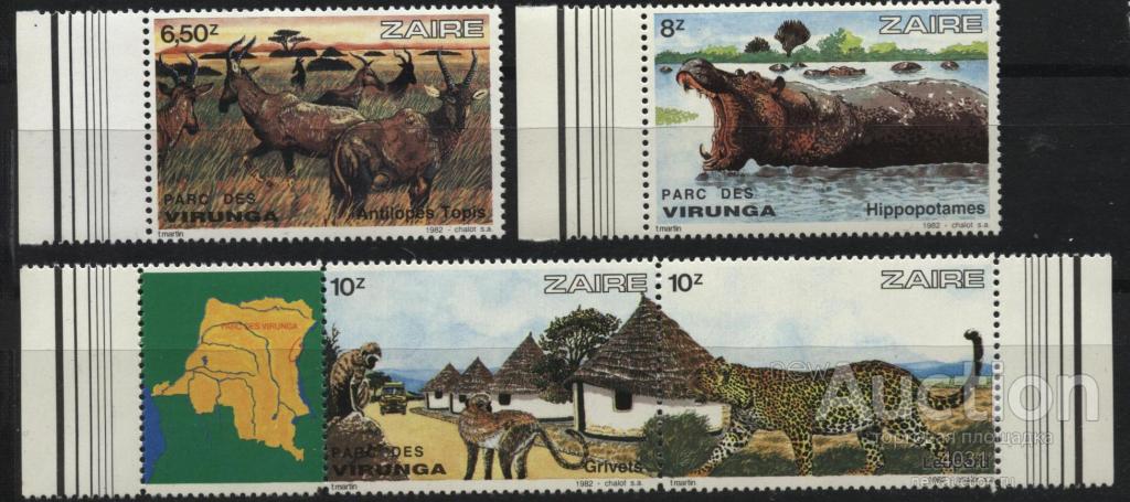 Заир. Фауна, заповедник  Ми 779-85  **