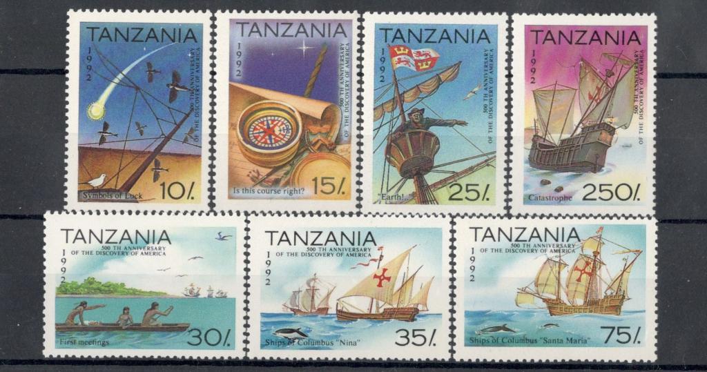 Танзания, 1992, № 1298-1304, € 6, MNH, полн. корабли