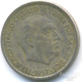 Испания 5 песет 1957 61.86.05