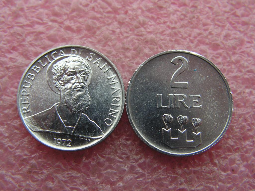 Сан-Марино 2 лиры 1972 unc