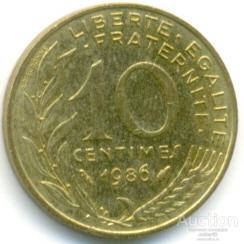 Франция 10 сантим 1986 45.89.05