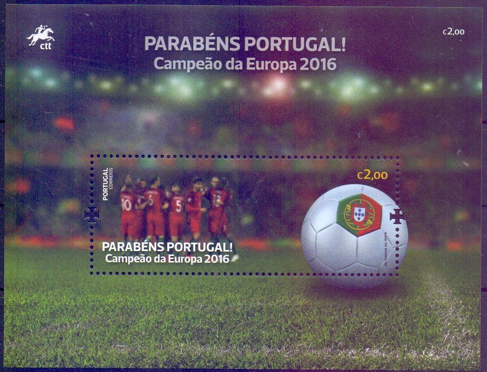 Португалия 2016 , Футбол - Победа на Евро 2016 , Блок MNH .
