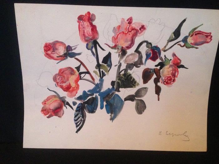 Зернова Е.С.  (1900-1995) Розы с бутонами