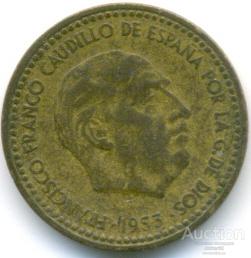 Испания 1 песета 1953 30.92.05