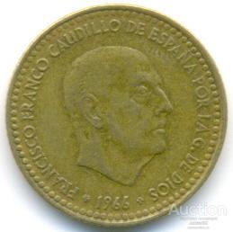 Испания 1 песета 1966 37.92.05