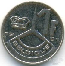 Бельгия 1 франк 1991 35.91.05