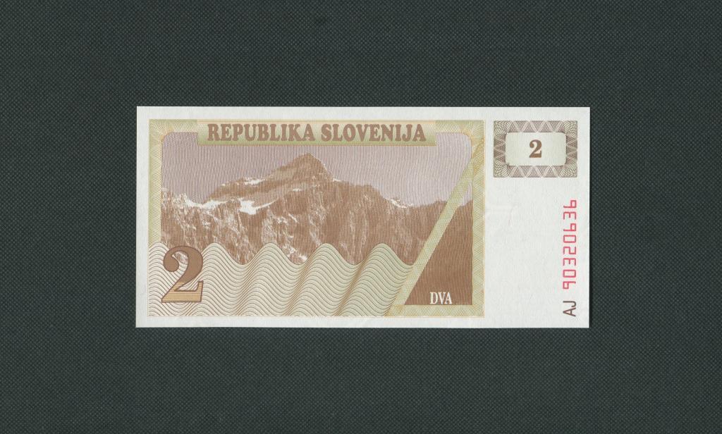 2 толар. 1990 год. Словения. UNC. # 1237.