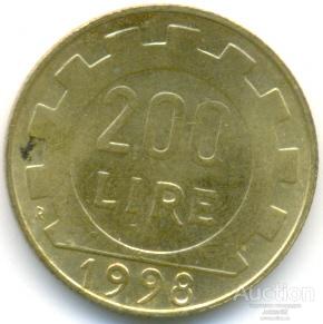 Италия 200 лир 1998 30.93.05