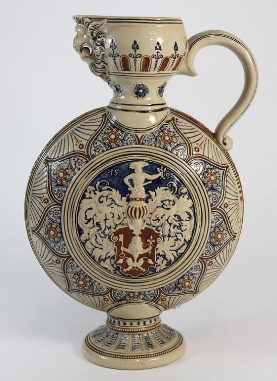 Ваза кувшин 38 см рельеф орнамент керамика 1900-20 