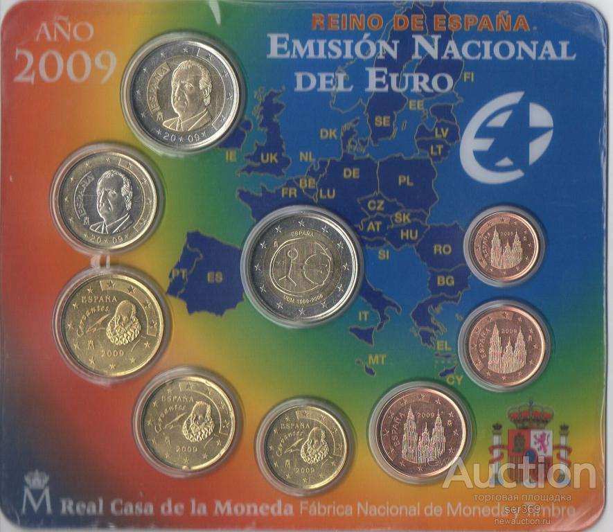 Испания набор евро 2009 BU (9 монет)