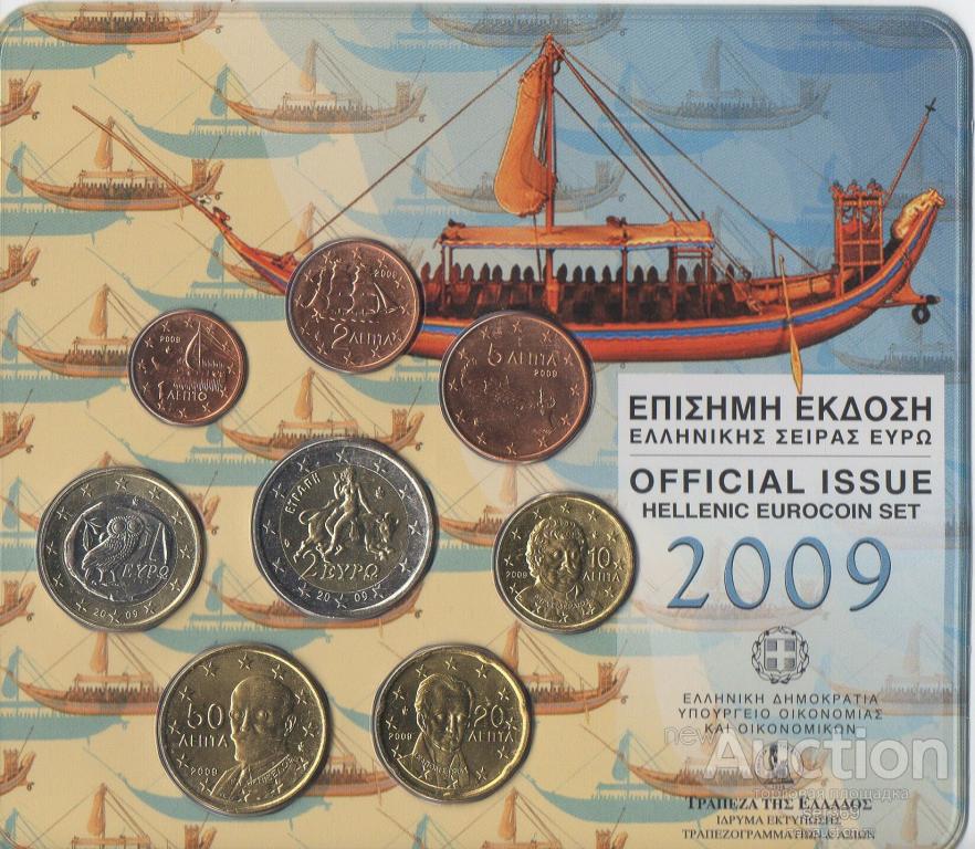 Греция. Набор монет 2009 года (блистер)