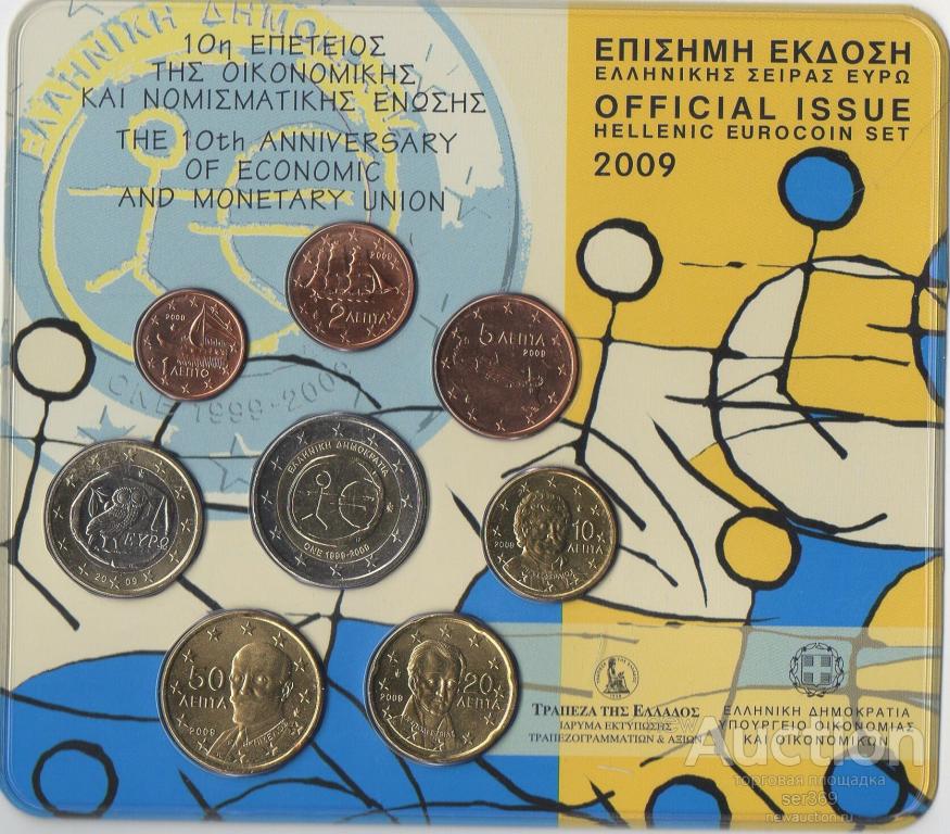 Греция. Набор монет 2009 года (блистер)