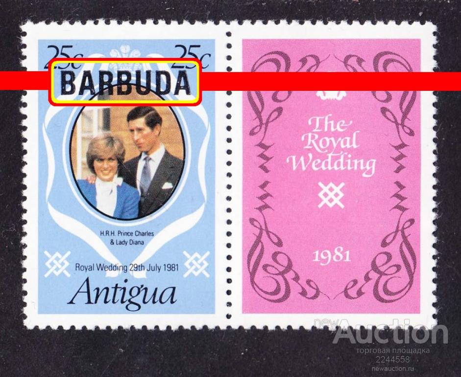Aмepикa нaдпeчaткa ВАRBUDА (ocтpoв) 1981 25c**