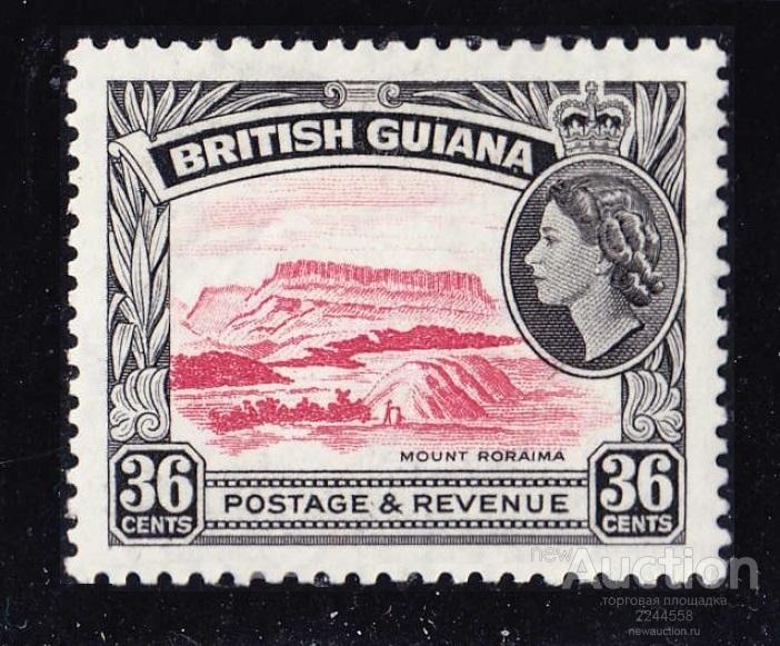 британская Америка QEII колония GUIANA 36c*