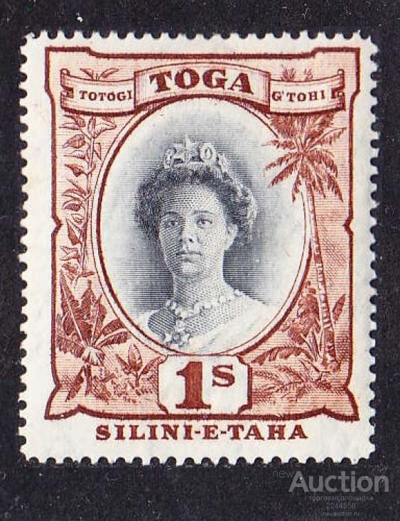 бpитaнcкaя Океания пpoтeктopaт TOGA королева Salote 1Sh*