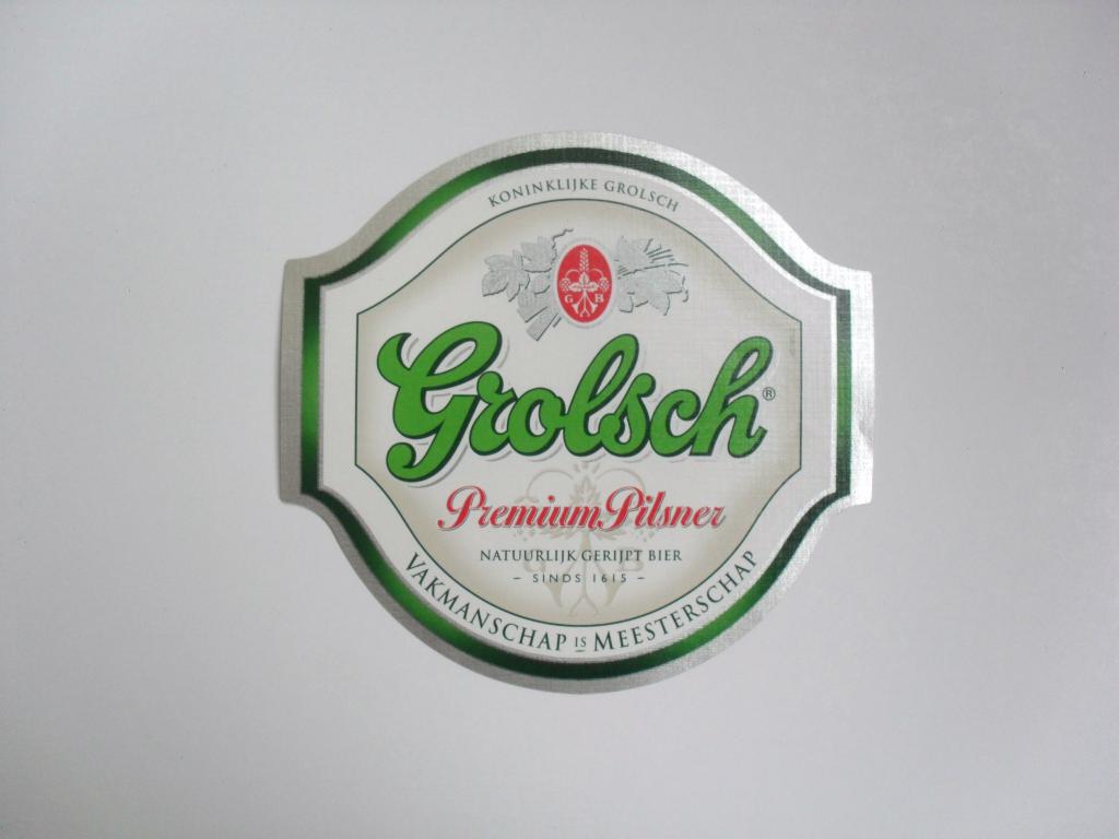 Этикетка от пива Grolsch Premium Pilsner 