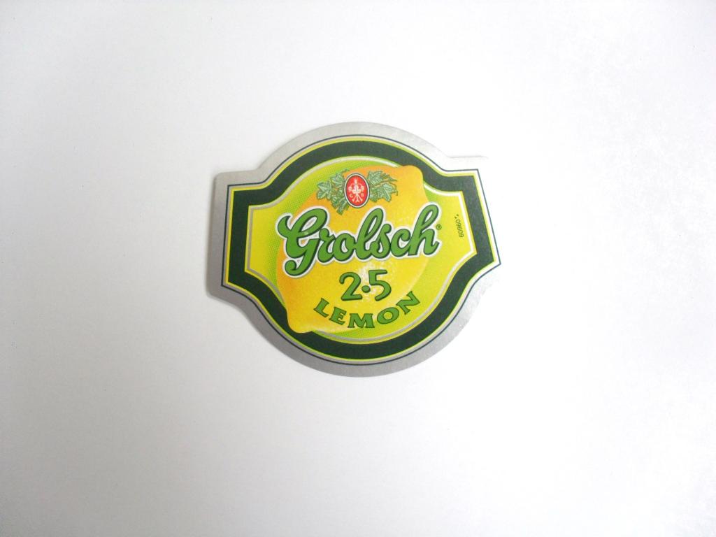 Этикетка от пива Grolsch Lemon 