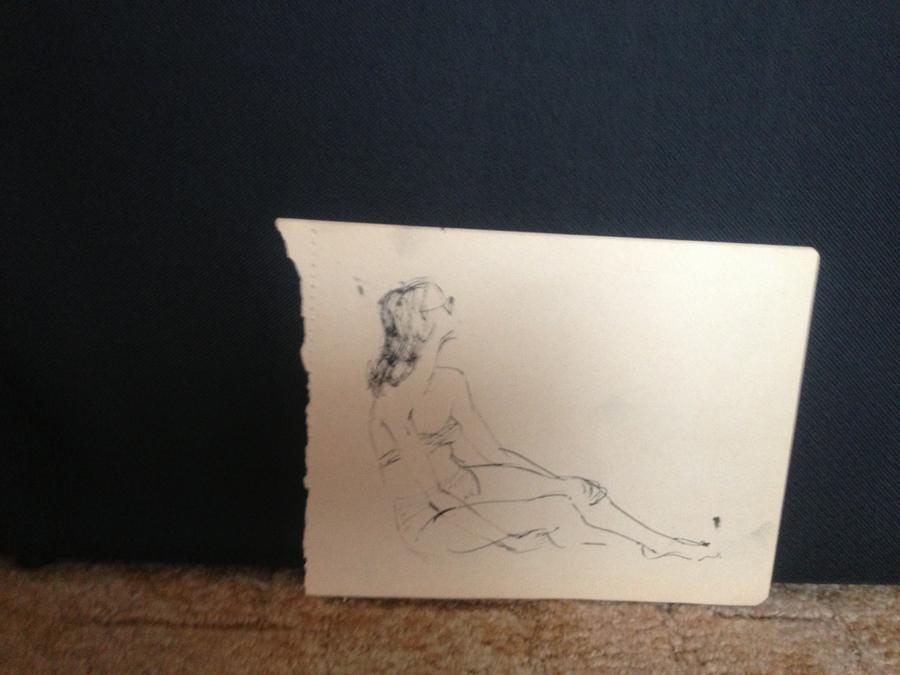 Титов Я.В. (1906-2000)  Сидящая загорающая женщина