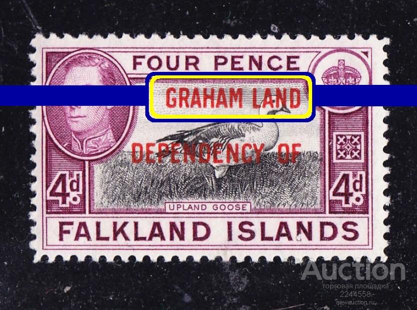 бpитaнcкaя Apктикa WWII 1944 GRAНAМ LAND 4d*