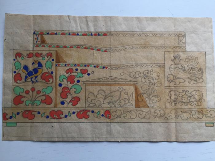 Соколов Вас.И. (1891-1956)  Орнамент с птицами и русалкой