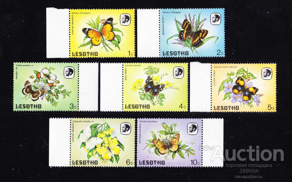 фауна БАБОЧКИ комплект Африка 1984 ЛЕСОТО** I