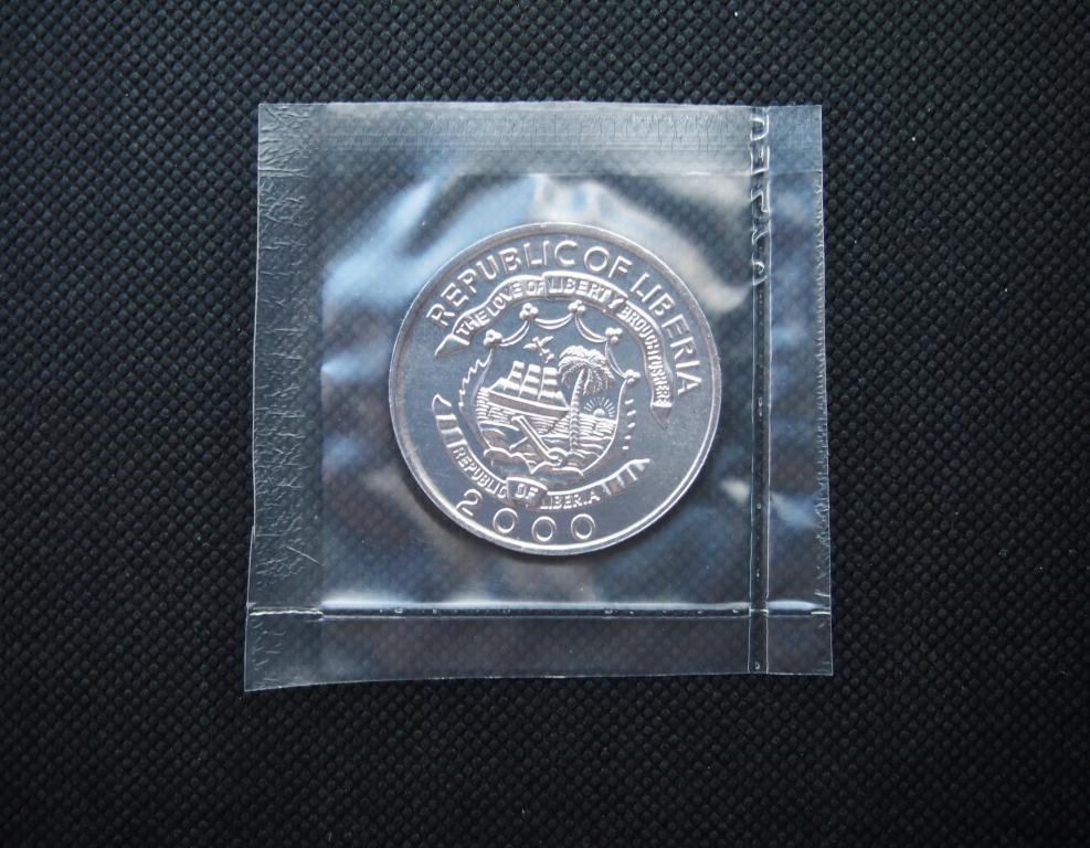 5 центов. 2000 год. Либерия. Год дракона. UNC. # 1327.