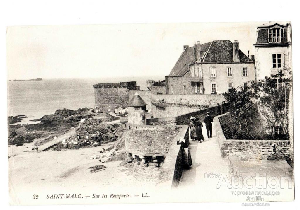 ФОТО открытка. Cант-Mало. Стена. Набережная. Франция.нач. XX века. (Альбом №5)